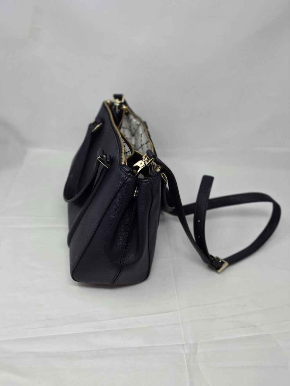 Kate Spade Newbury Lane Blue Small Satchel Crossbody Bag Saffiano Leather Loden - Picture 8 of 16